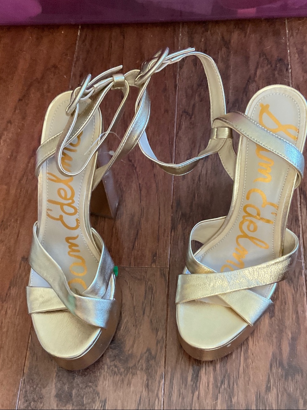 Sam Edelman Metallic Gold Platform Sandals